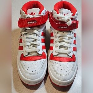 Boys Adidas High Tops Forum Mid Basketball 5.5 Red/White